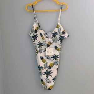 Revamped pineapple one piece bathing suit